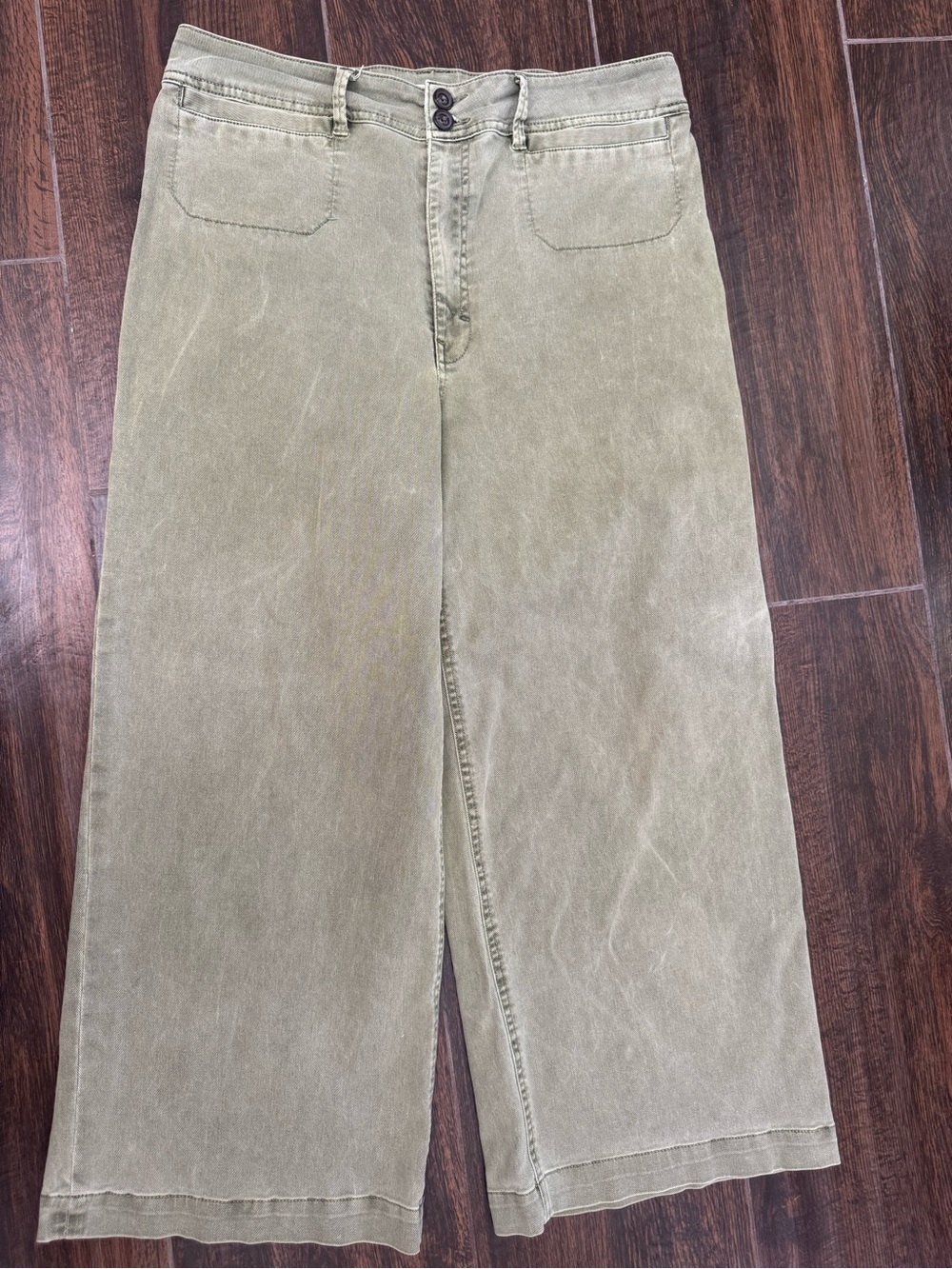 Unpublished Olive Green High Waisted Wide Leg Trouser Pants Size 31
